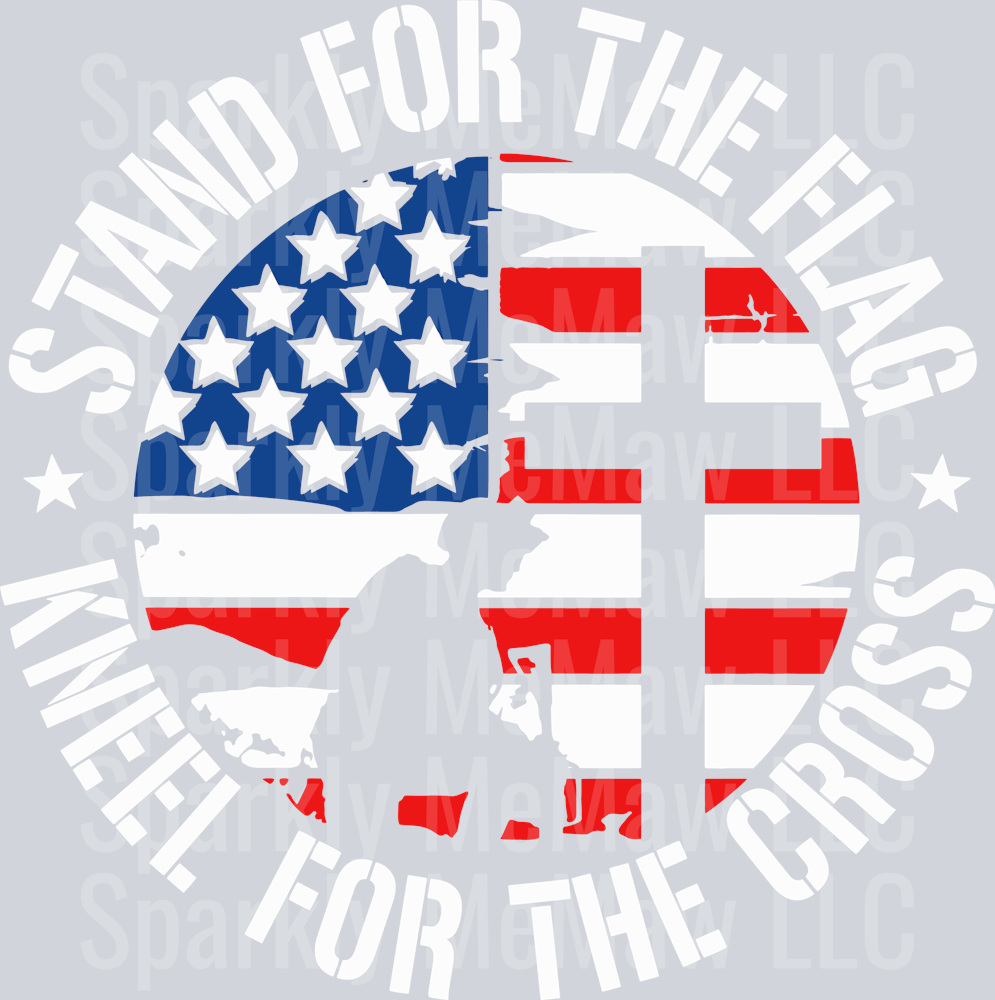 STAND KNEEL UV DTF Decal white writing
