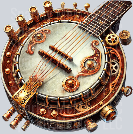 Musical Steampunk UV DTF Clip art Decal 19