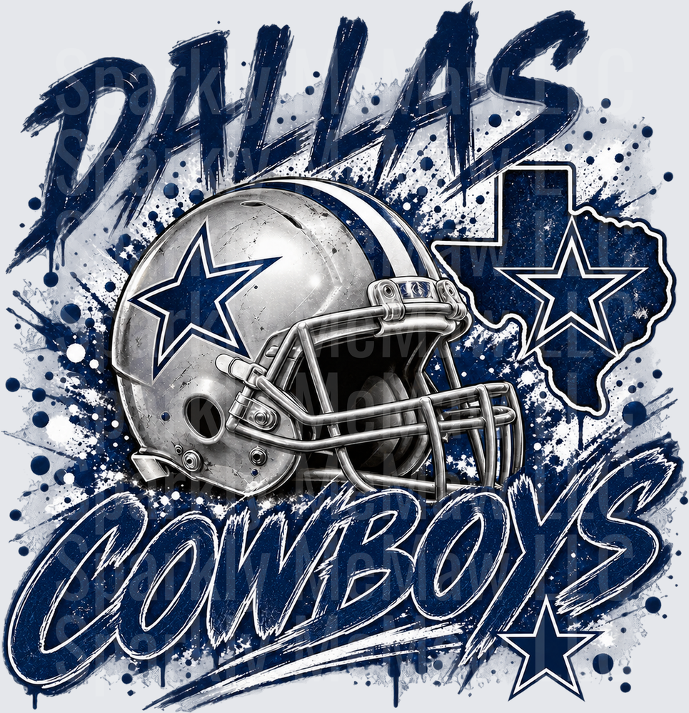 Dallas Cowboys Helmet Graffiti UV DTF Decal