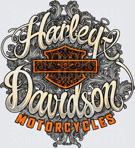 Harley Davidson Motorcycles Logo is a DTF Transfer for Fabrics