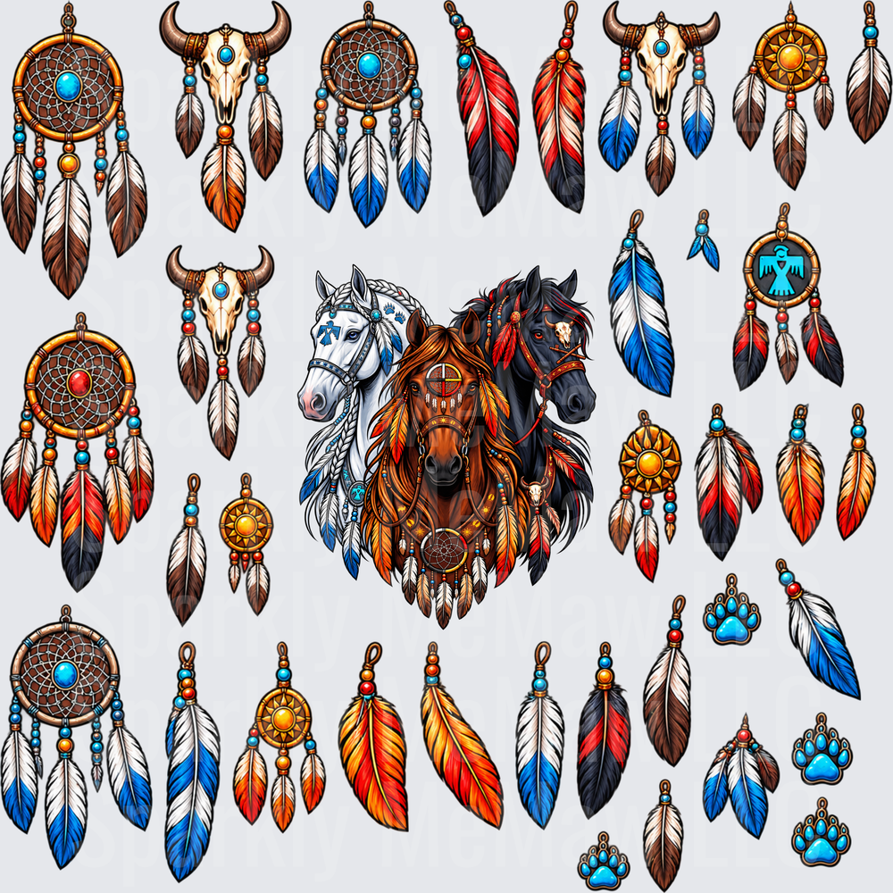 Native American Spirit Bundle 10x10 UV DTF Cut and Stick Sheet