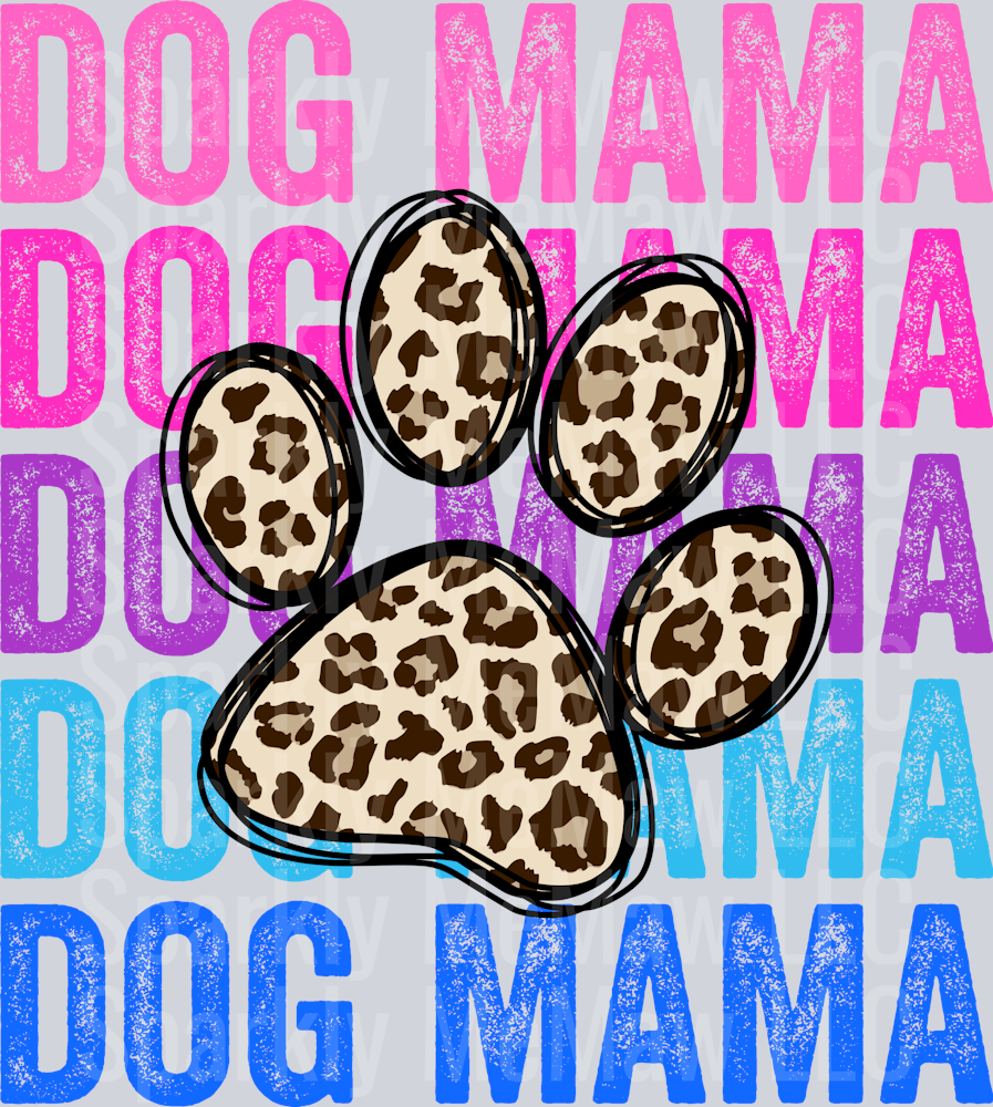 Dog Mama Stacked Pink UV DTF Decal
