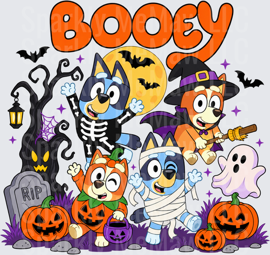 Bluey Halloween Booey is a uv dtf Decal
