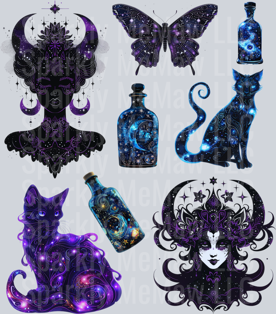 Purple.and.Mystical UV DTF Element Sheet