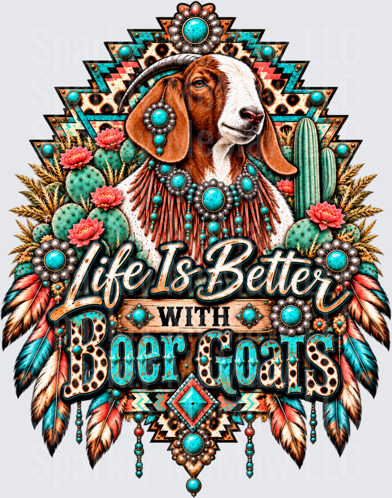 Life Is Better With Boer Goats UV DTF Decal