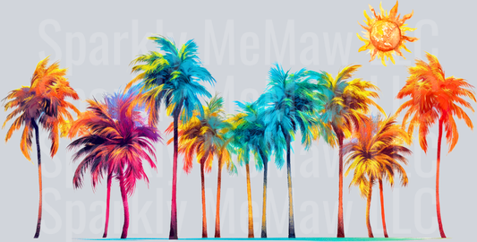 Palm Trees 16 oz UV DTF Wrap