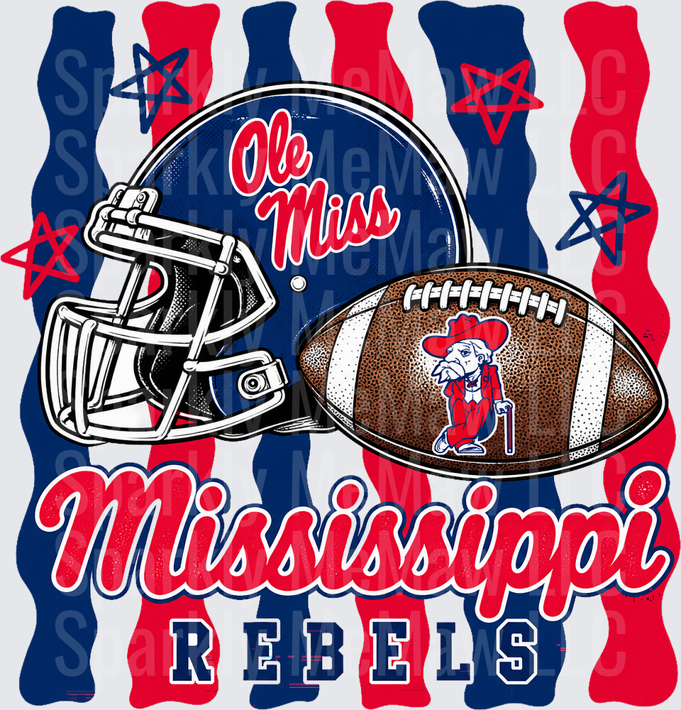 Ole Miss Mississippi Rebels Football UV DTF Decal