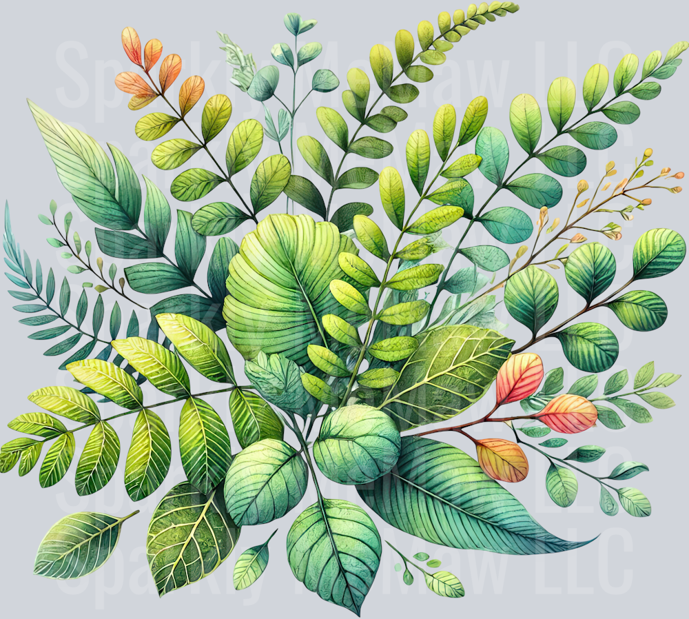 19 Tropical Leaves Clipart Decal