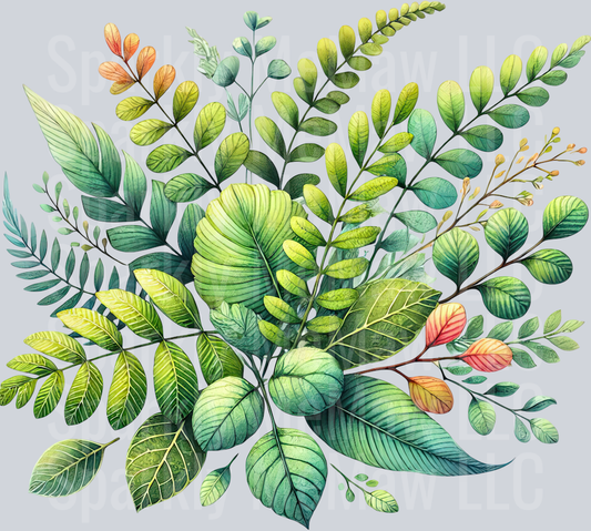 19 Tropical Leaves Clipart Decal