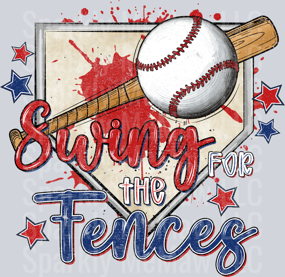 Swing for the fences baseball DTF Transfer