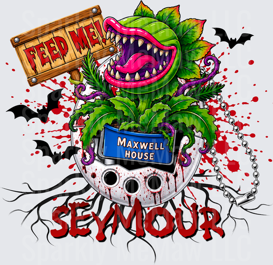 Little Shop of Horrors Seymour Audrey II Venus Flytrap Feed Me Horror Plant UV DTF Decal