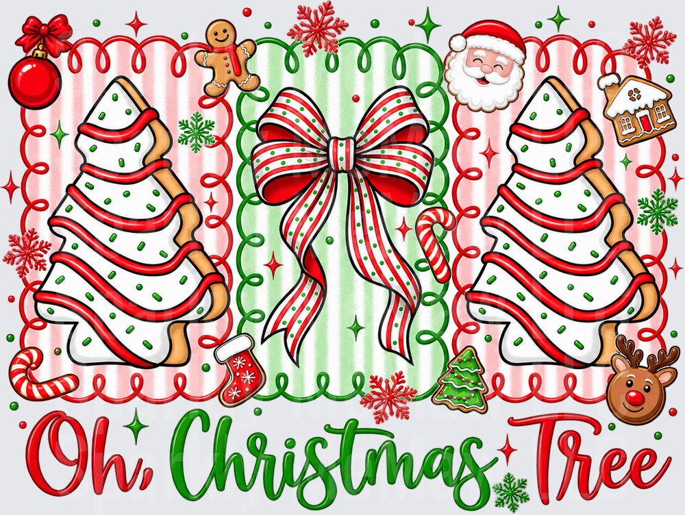 Oh Christmas Tree Cake UV DTF Decal