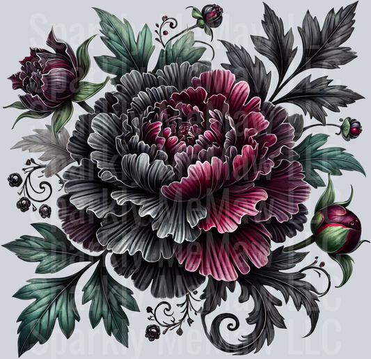 1 Gothic Flowers Clip Art UV DTF Decal