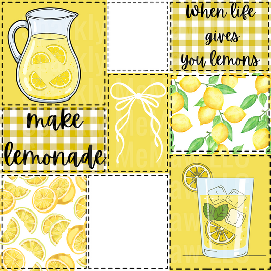 Lemonade 10x10 Cut and Stick Patchwork UV DTF Set