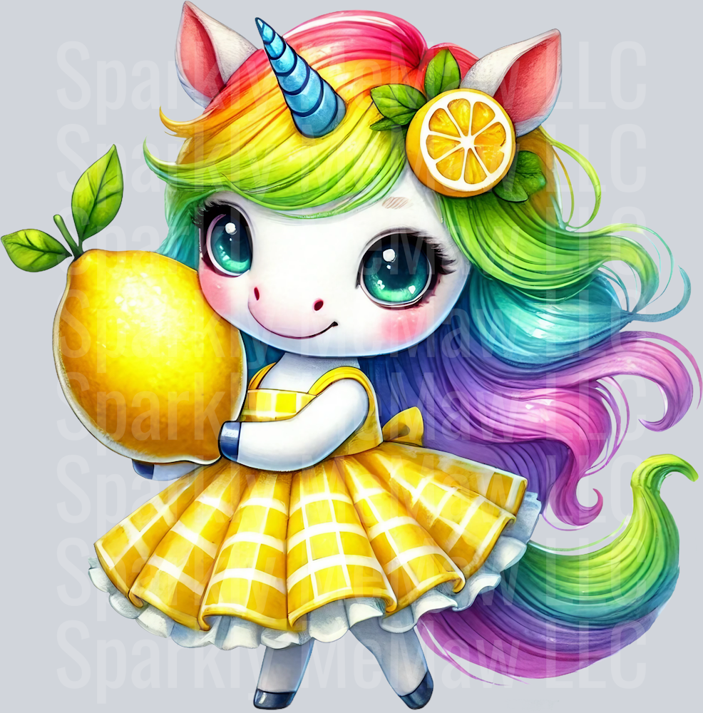 kawaii unicorn 12 Clip Art UV DTF Decal