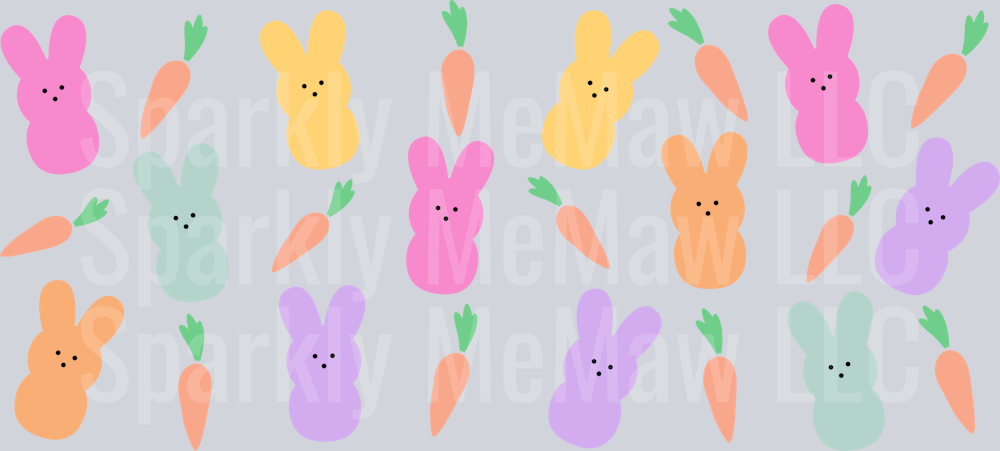 bunny carrot 16 oz UV DTF Wrap