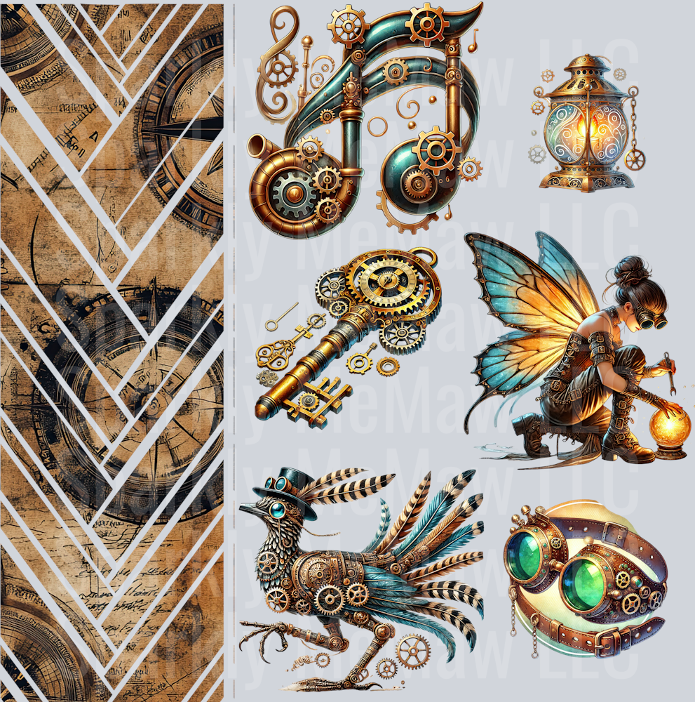 Steampunk MIx UV DTF 10x10 Sheet