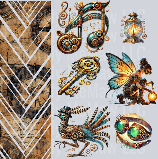 Steampunk MIx UV DTF 10x10 Sheet