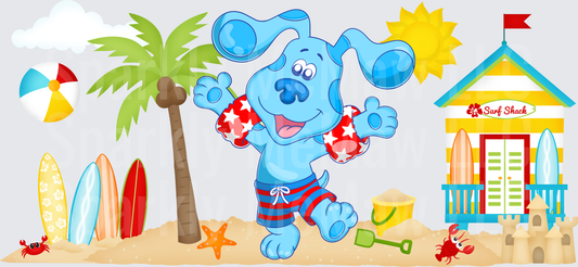 Blue's Clues Beach Summer Fun This is a UV DTF 16 OZ Wrap