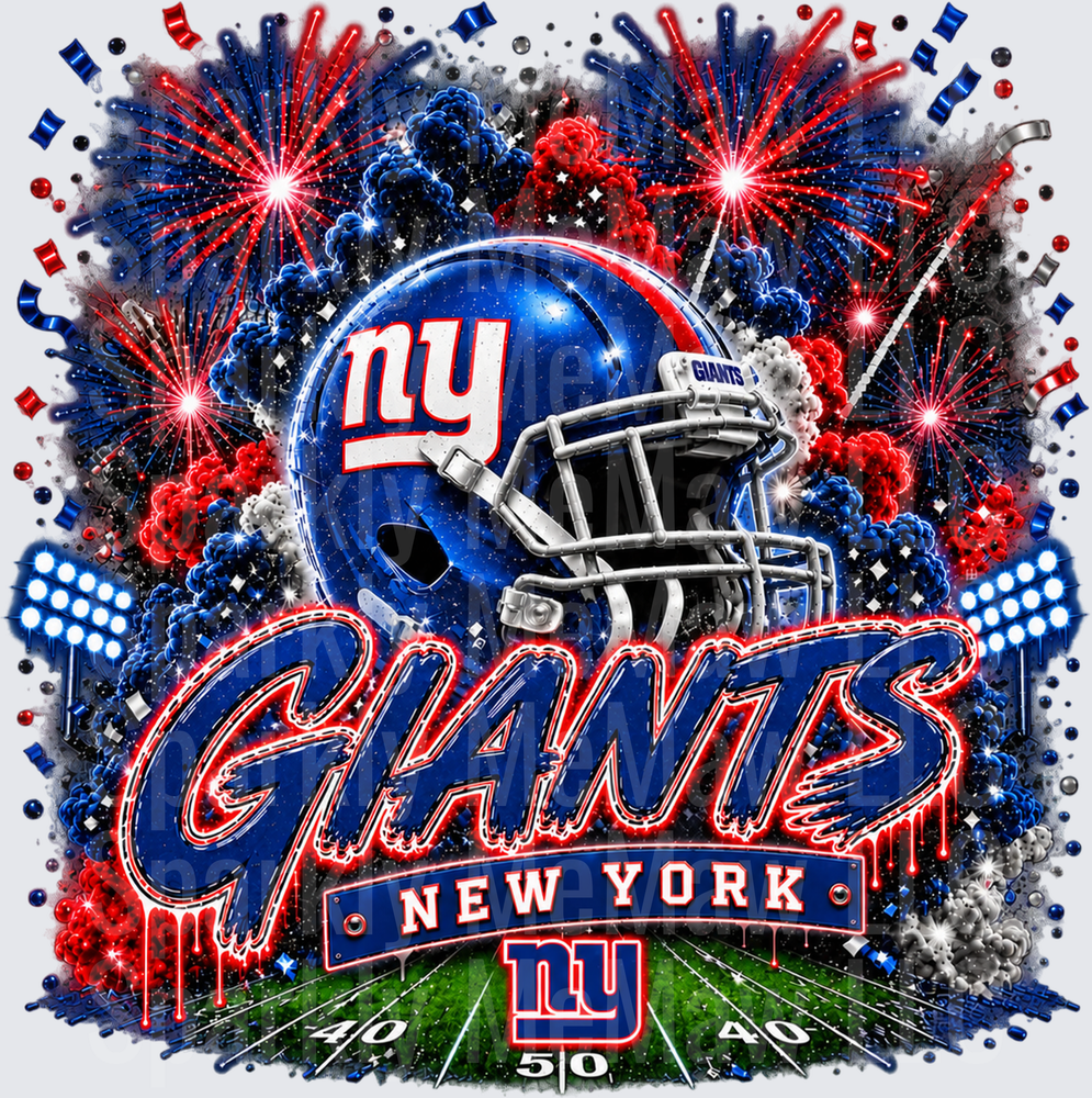 New York Giants Helmet Fireworks UV DTF Decal