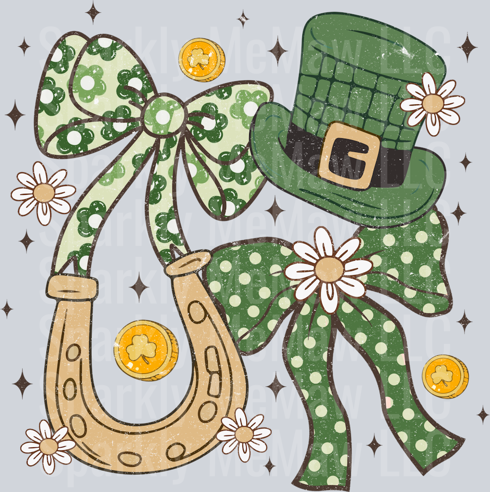 St Patrick Day Coquette Distressed DTF Transfer