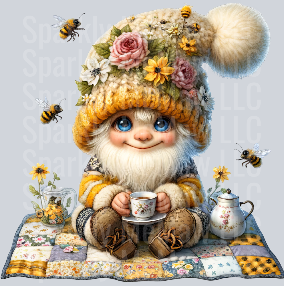 39 Bee Gnome UV DTF Clip Art Decal