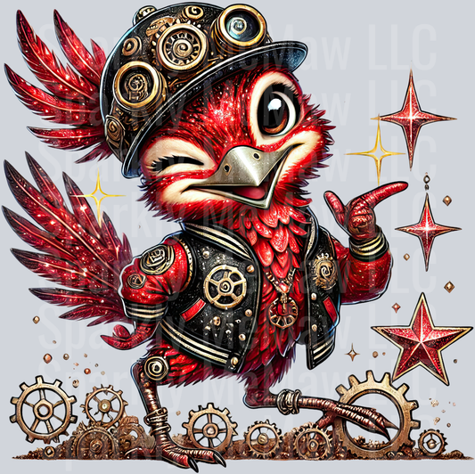 Red Road Runner SteamPunk UV DTF Decal 22
