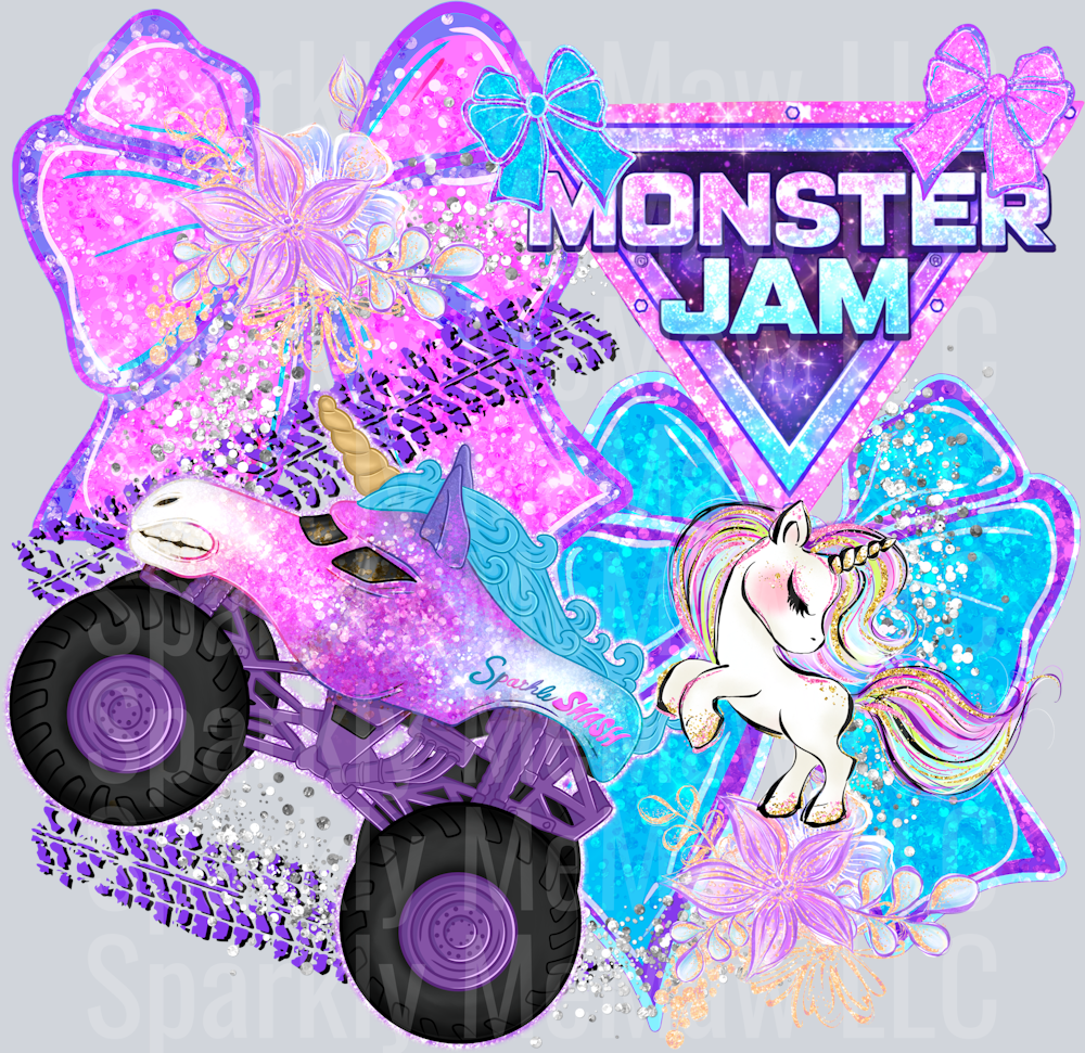 Monster Jam Sparkle smash Bow UV DTF Decal