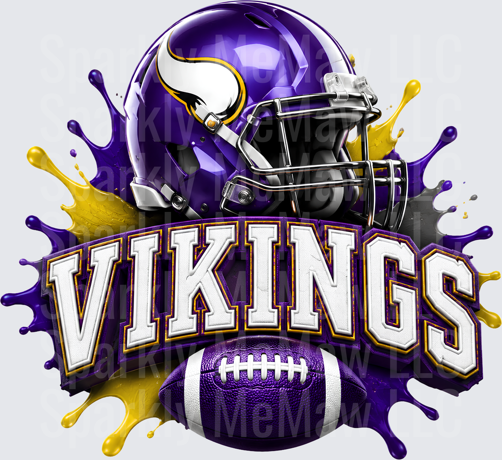 Minnesota Vikings Helmet Splash UV DTF Decal