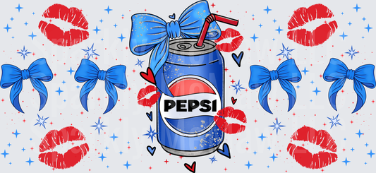 Pepsi Can Bows Kisses UV DTF 16 OZ Wrap