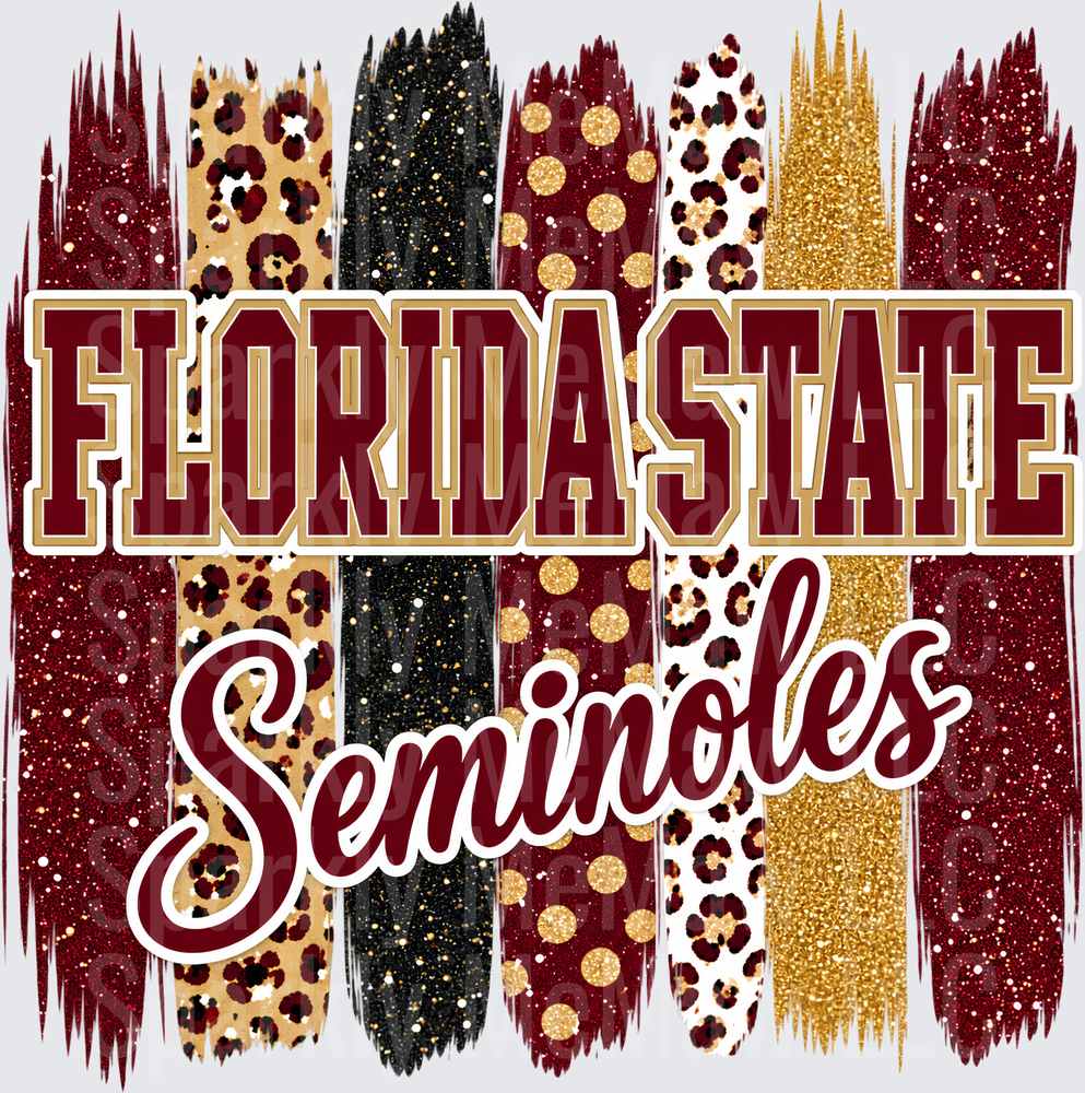 Florida State Seminoles Brush Strokes UV DTF Decal