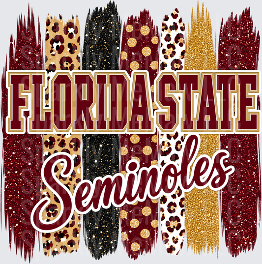 Florida State Seminoles Brush Strokes UV DTF Decal