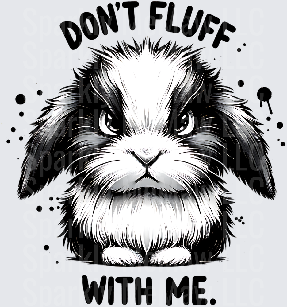 Don't Fluff With Me Angry Bunny Face UV DTF Decal