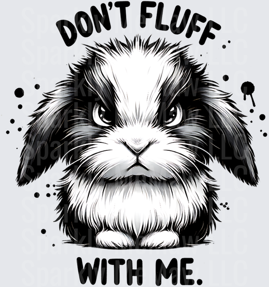 Don't Fluff With Me Angry Bunny Face UV DTF Decal