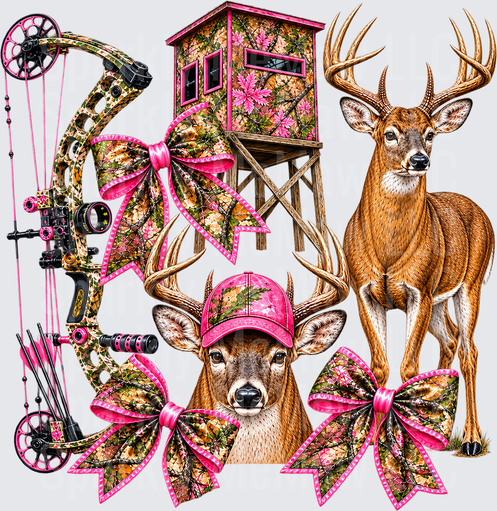 Pink Camo Deer Hunting Collection is a UV Decal Decal