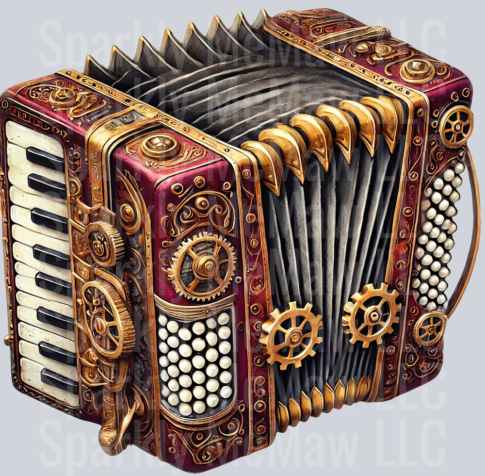 Musical Steampunk UV DTF Clip art Decal 4