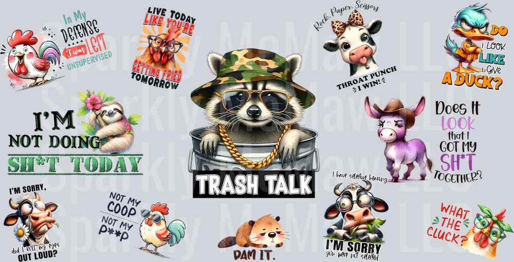 Trash Talk 16 oz UV DTF Wrap