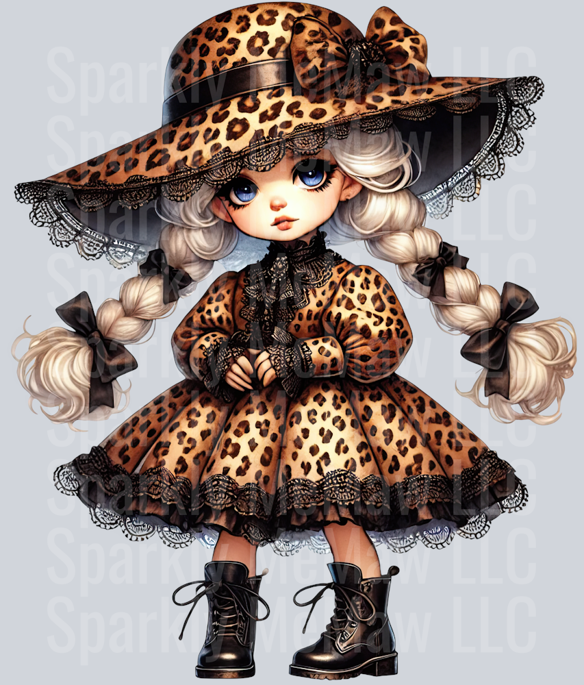 18 Leopard Print Gnome Girls Clipart Decal