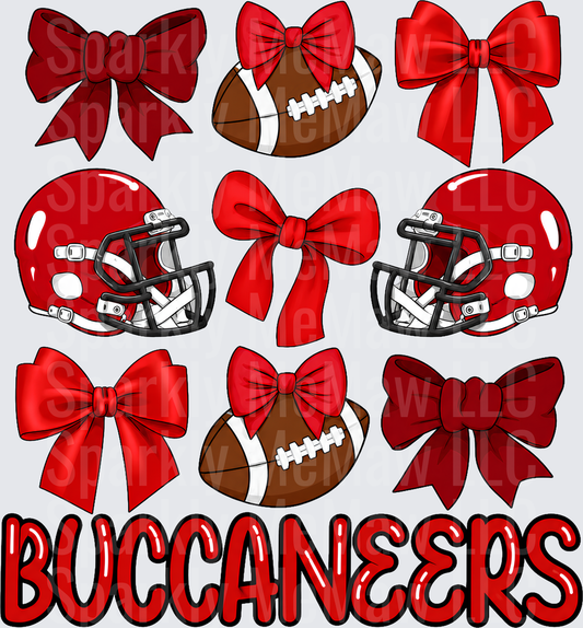 Buccaneers Bows Football Helmet 10x10 UV DTF Sheet