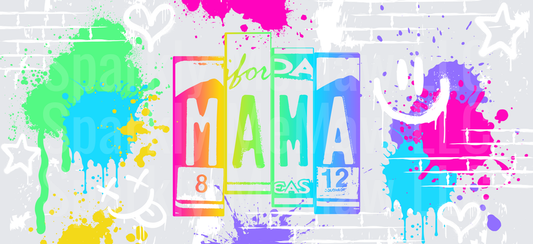 Colorful For Mama License Plate this is a UV DTF 16 OZ Wrap