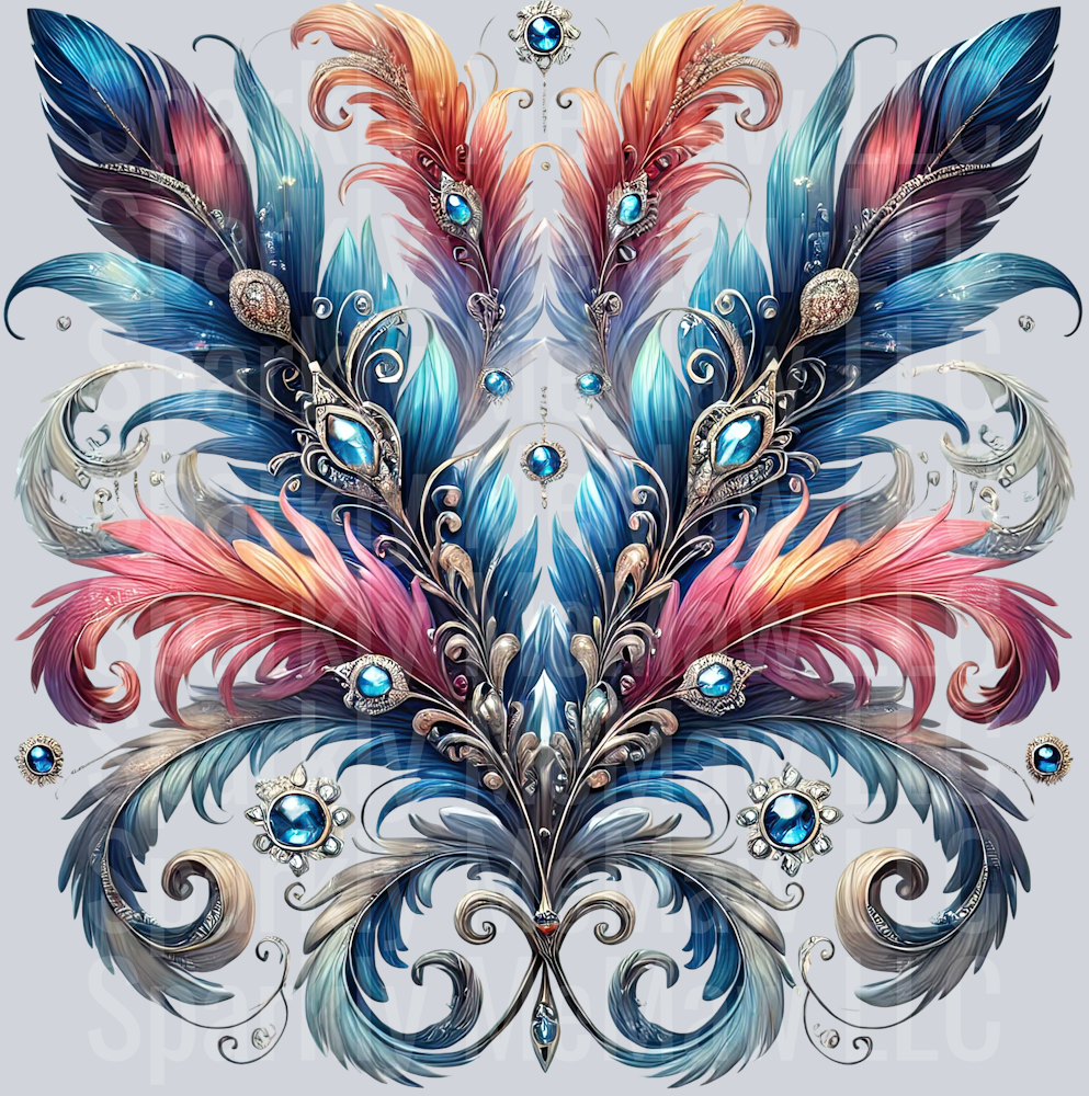 34 Fancy Feathers UV DTF Clip Art Decal
