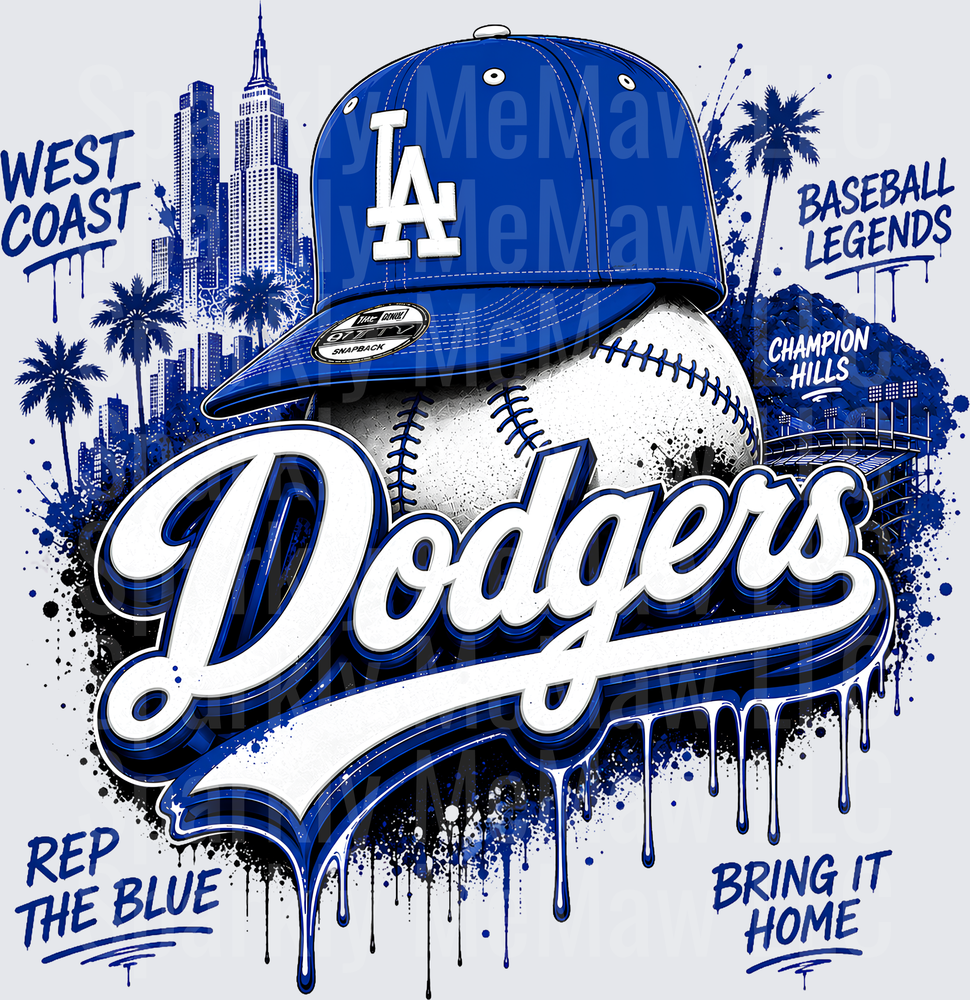 Los Angeles Dodgers Graffiti Design UV DTF Decal