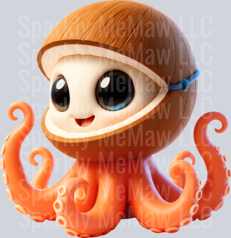 Octopussi Coconussi Brain Rot UV DTF Decal
