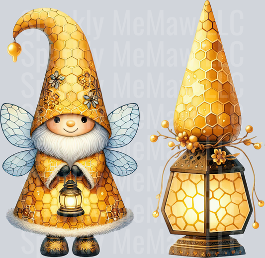 49 Bee Gnome UV DTF Clip Art Decal
