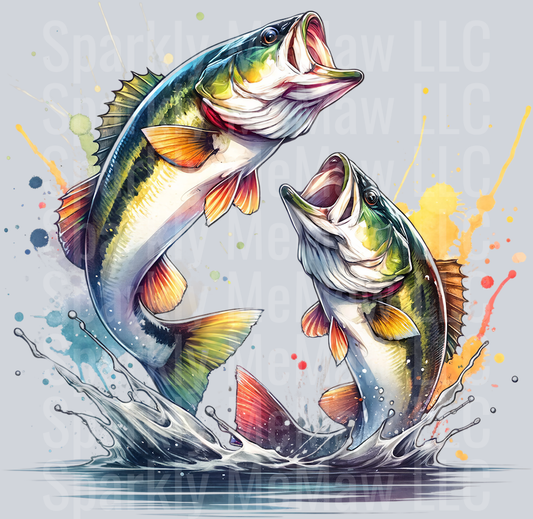 bass fish 4 Clip Art UV DTF Decal