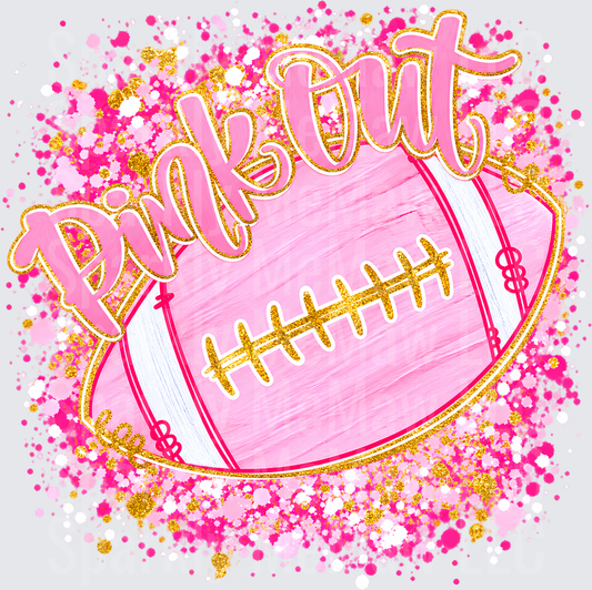 Pink Out Football UV DTF Decal