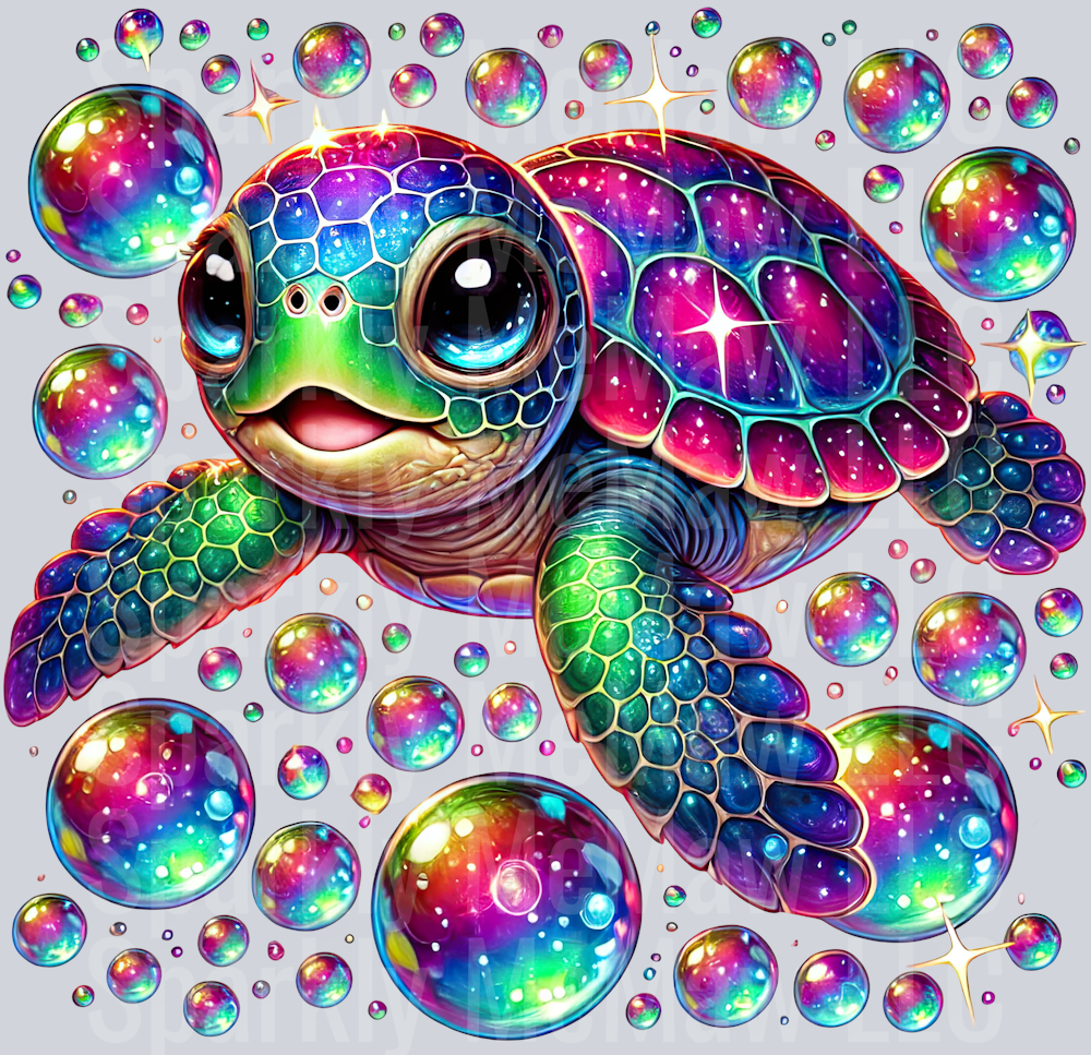 23 Colorful Turtle Clipart UV DTF Decal