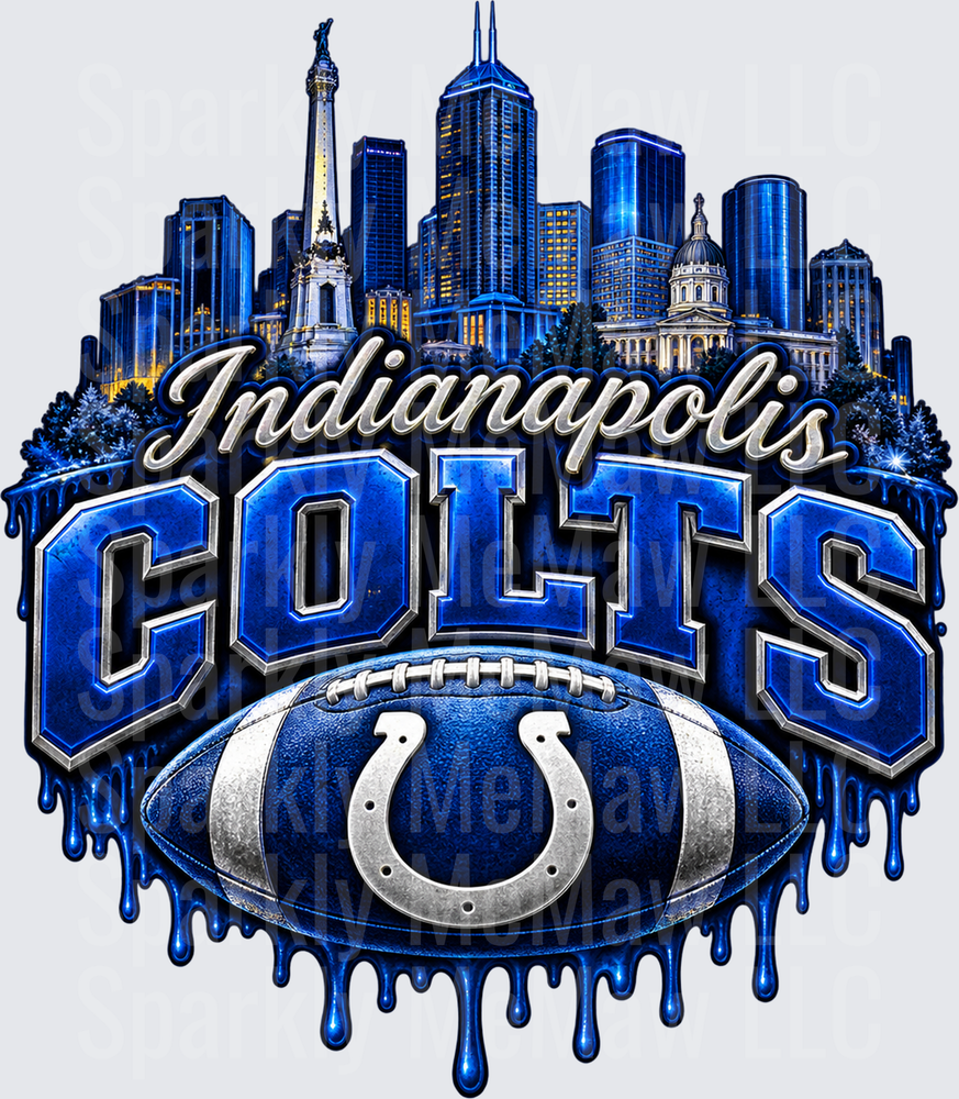 Indianapolis Colts Skyline Drip UV DTF Decal
