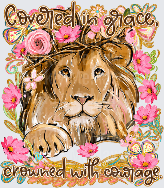 Covered in Grace Lion UV DTF Decal
