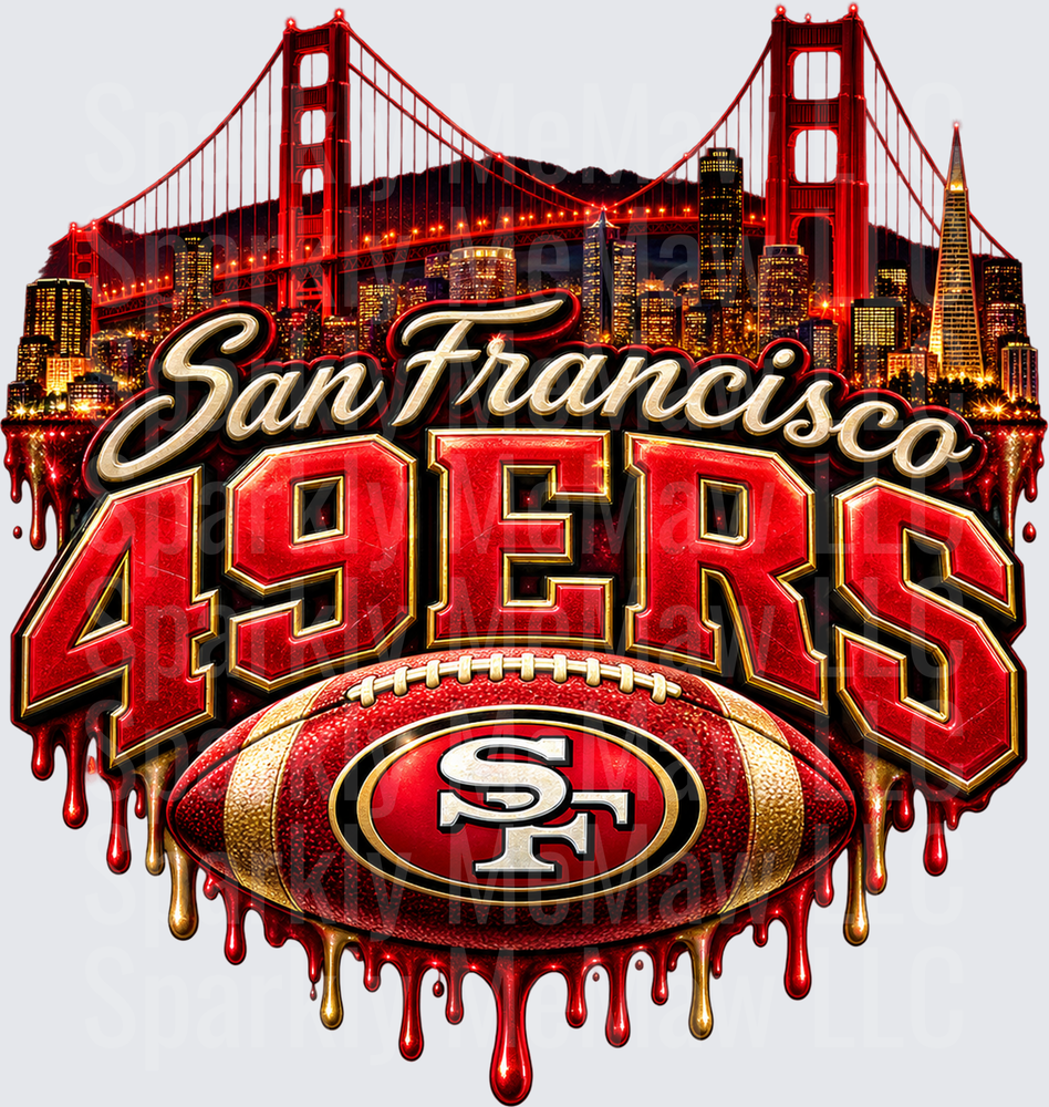 San Francisco 49ers Drip UV DTF Decal